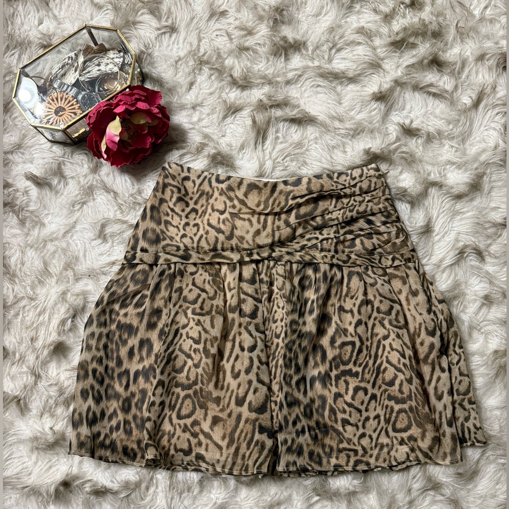 Express Animal Print Mini Skirt